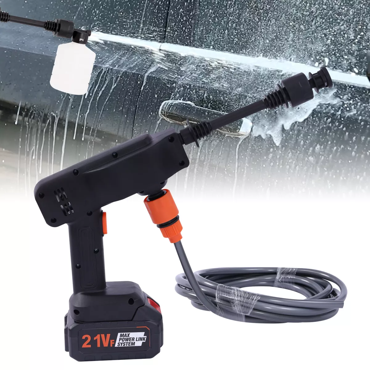 Portable High Pressure Wireless Car Washer Spray Gun Cordless Water Power Clean