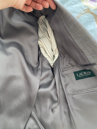 NWT Ralph Lauren Plaid Graduation Suit Jacket Big Boys 16R Grey Gray School - Picture 5 of 10