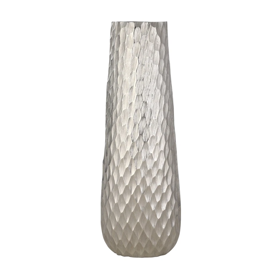 Metallvase gehämmert Deko Vase silber Dekovase Wohnzimmer Stehvase 405 cm - Bild 2 von 4