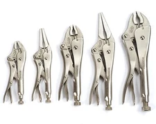 WORKPRO 5PC Locking Pliers Set 6.5/9" Long Nose Pliers 5/7/10" Curved Jaw Pliers