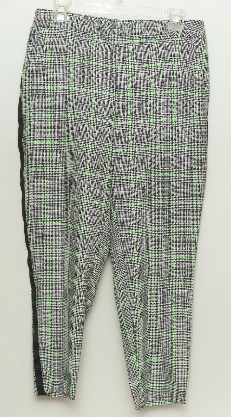 NWT PRIMARK WOMENS PLAID ANKLE PANTS GRAY GREEN SZ 10 $120 image 2