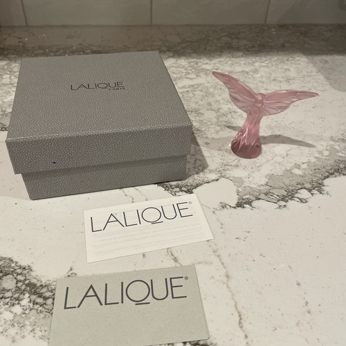 Lalique Crystal Dragonfly Sculpture Pink Original Box - Picture 6 of 7