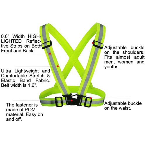 2Pack Reflective Running Vest Lightweight High Visibility Adjustable Safety Vest - Picture 2 of 13