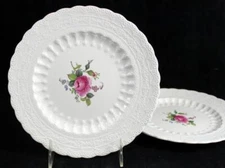 Spode Billingsley Rose Group of 2 Salad Plates Vintage Backstamp 2/8867