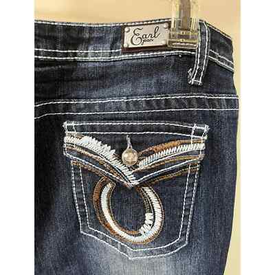 Earl Jean Women's Size 16 Jeans Bling Pocket Rhinestone Accents