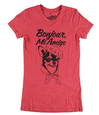 Local Celebrity Womens Bonjour, Mi Amigo Graphic T-Shirt