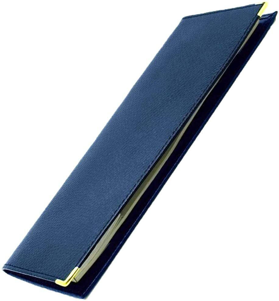 Porte Chéquier Classique Mixte Noir en Croûte de Cuir Véritable et Synthétique