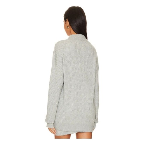 NUOVO! Maglione We Wore What Revolve Anthropologie maglia cavo grigio Varsity M/L $138 - Foto 12 di 15