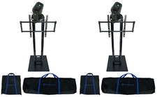  2 Rockville ROCK SPOT 260W DJ Moving Head Spot Lights Black Totem/TV Stands