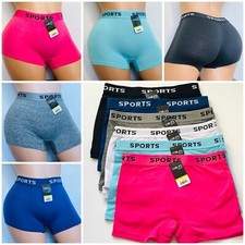 6 Boyshort Sports High Waisted Yoga Short Boxer Panties Undies Underwear 95 S-3X