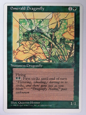  EMERALD DRAGONFLY  CHRONICLES 1995 LEGENDS  NM  GREEN  MAGIC THE GATHERING MTG