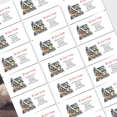 FIVE STAR PARTY SUPPLIES 24 Personalised Christmas Address Labels Gift Tag Present Buisness labels