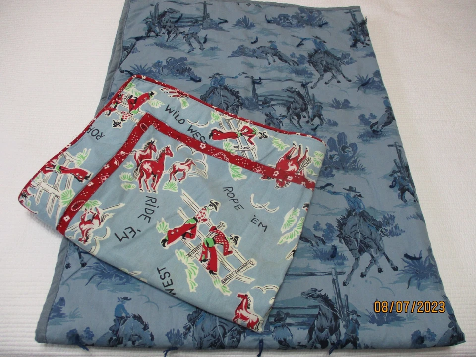 Cowboy Western Handmade Toddler Quilt & Sham - Image 2 of 4