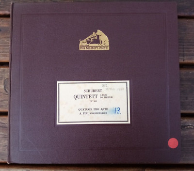 Vintage No 239 Schubert Album Op. 163 C-DUR Quintett, His Master Voice speed 78