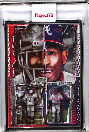2021 TOPPS PROJECT 70 #883 DEION SANDERS by ANDREW THIELE - AP SILVER FRAME 2/51