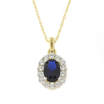 14k Yellow Gold Simulated Sapphire /& Cubic Zirconia Evil Eye Hamsa Necklace