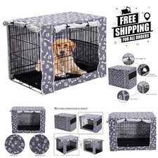 Stylish 24-Inch Dog Crate Cover - Durable Polyester, Sky Gray for Cozy Comfort