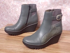 FLY London -  Wedge Ankle Boot - Yima - Grey Slate - EU 37 US 6 - 6.5