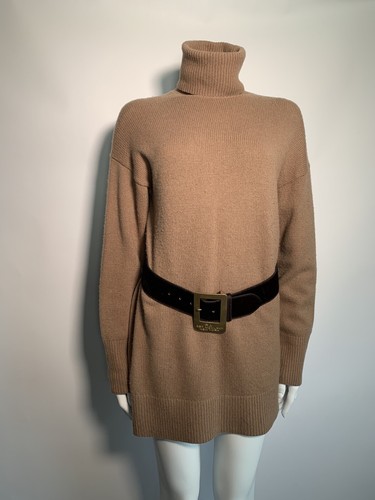 JOSEPH Jumper Dress Beige 100% Wool Roll Neck Short Length Long Sleeve UK XS - Picture 6 of 6