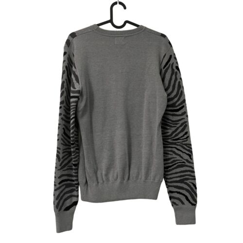 Torn by Ronny Kobo Gray Black Animal Zebra Angora Sweater Womens Size Medium - Picture 3 of 4