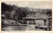 A102 Germany Luftkurort Holzhausen Huenstein Swimming Pool Man Jumping postcard