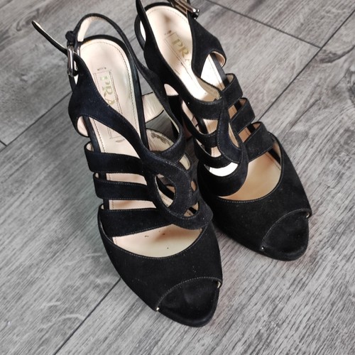 Prada Black Cage Style Platform High Heels Size 5/38 - Picture 15 of 22