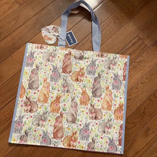Marshall’s Bunny Rabbit Easter Pink Bow Reusable Shopping Gift Tote Bag Large