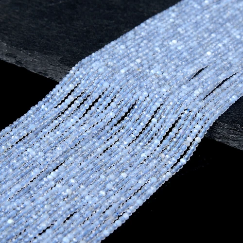 2MM Chalcedony Blue Lace Agate Grd AAA Micro Faceted Round 15 inch(80016794-P64) - Foto 3 di 3