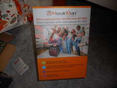 MusicMan Discolautsprecher mit Mikrofon BT-X53