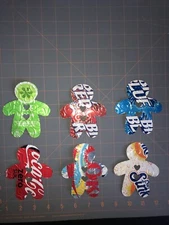 Gingerbread Man Christmas Ornament On Recycled Aluminum Beverage Can