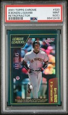 2001 TOPPS CHROME RETROFRACTOR #320 BARRY BONDS/JASON GIAMBI PSA 9 OC