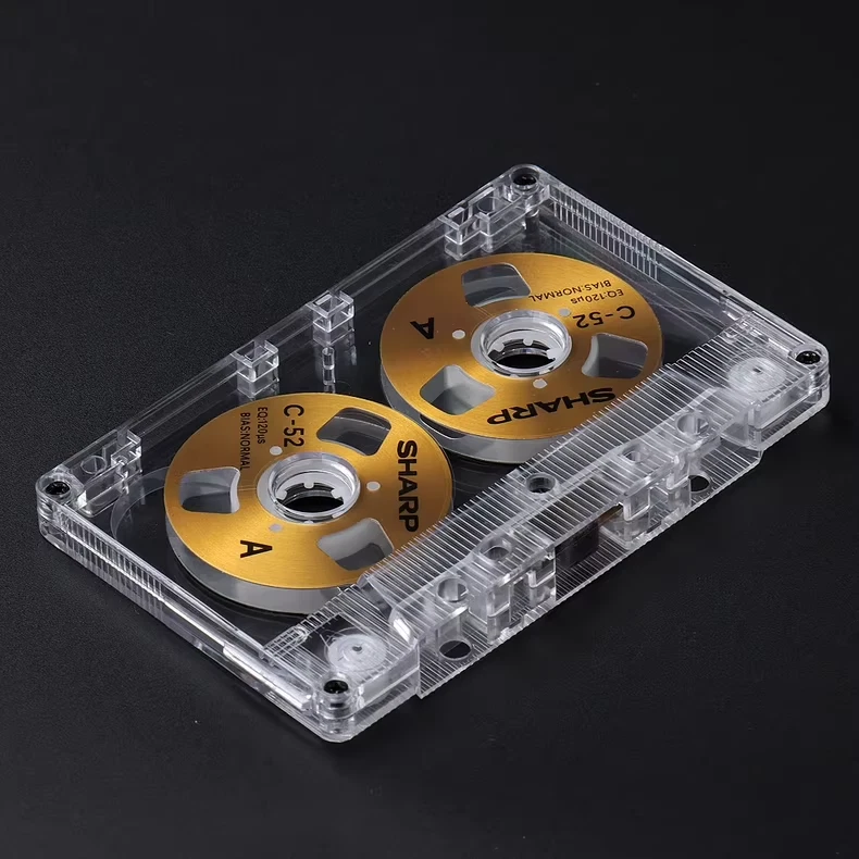 Cinta de casete plateada carrete a carrete SHARP C-52 diseño de alta calidad hecho a sí mismo Foto 3 de 4