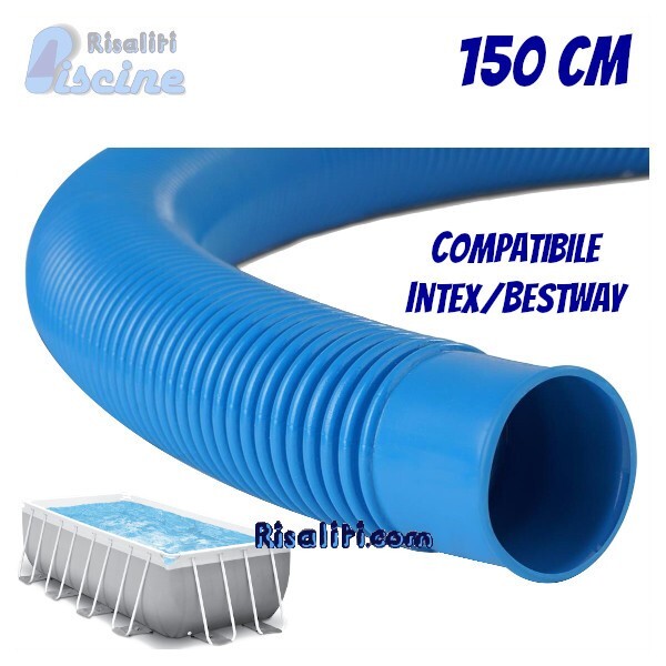 Tubo Di Ricambio Intex Per Pompa Piscina - Diametro 3,8 Cm - Lunghezza 150 Cm - Con Dadi