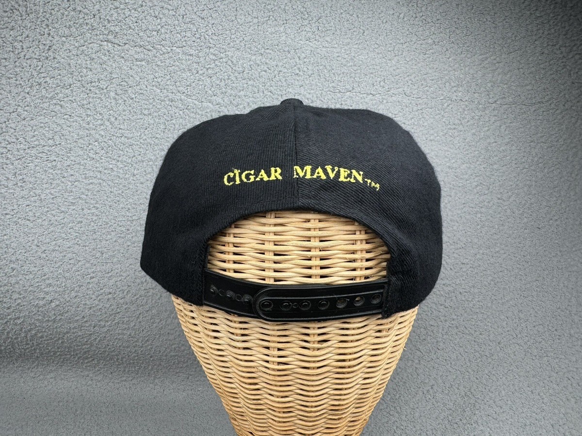Vintage Cigar Maven Hat Cap Snapback Black Embroidered