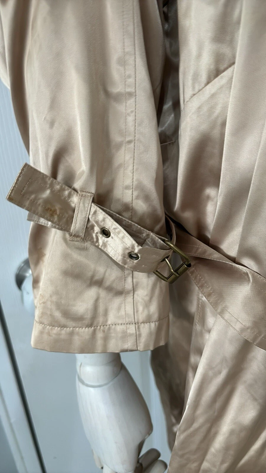 Michael Kors Trench Cappotto Taglia 3X Donna Doppiopetto Cintura Oro Metallizzato
