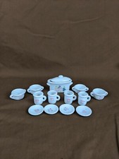 1:12 Miniature 15pcs Porcelain Tea Cup Set Tableware Kitchen Gift