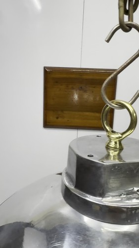 Marine Old Vintage Ship Cargo Hanging Light with Aluminum Shade & Ribbed Glass - Video 1 of 1
