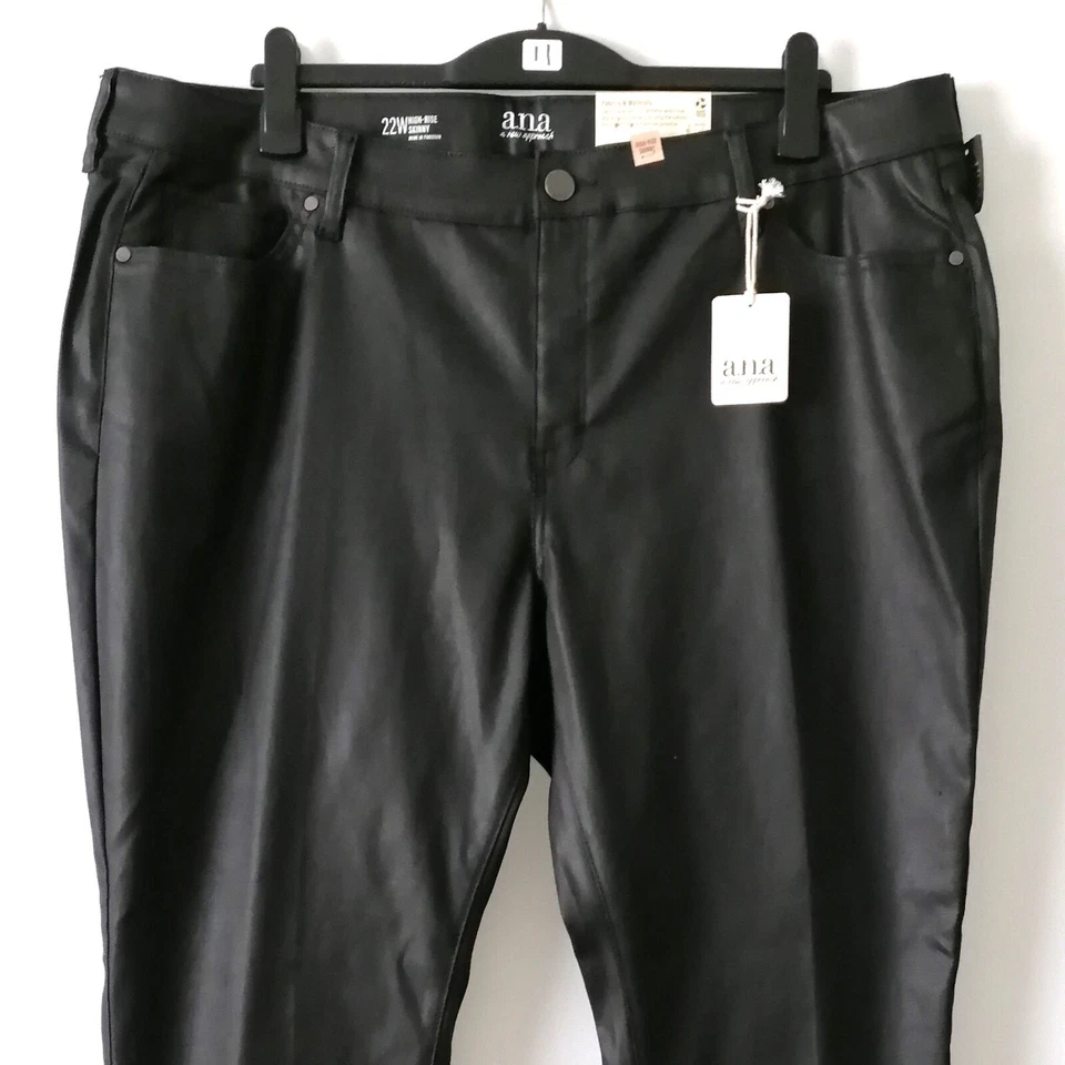 Pantalones al tobillo ajustados de tiro alto negros para mujer a.n.a A new Approach talla 22W nuevos con etiquetas Foto 2 de 4