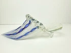 Zanfirico  Murano Art Glass Latticino & Aventurine Ladies Slipper Shoe Vintage