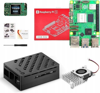 RasTech Raspberry Pi 5 16 GB with an SSD cooler, Wi-Fi/BT case