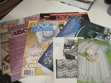 Lot of 9 Vintage Antique CROCHET PATTERN Books And Magazines