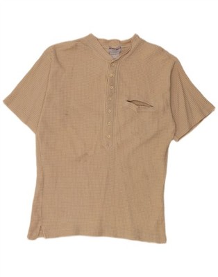 Berto Lucci Mens T-Shirt Top Small Beige Cotton AI11