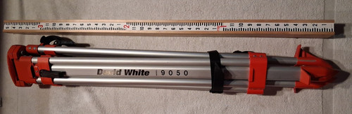 David White Aluminum Tripod 9050 & Grade Rod Set,VGC 44123