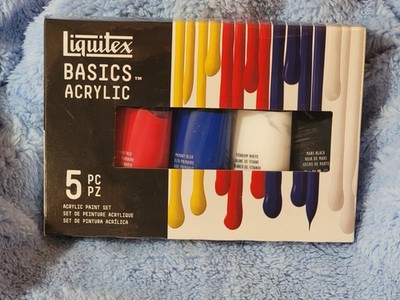 Liquitex Basics 75ml (2.54Floz) Acrylic Primary Set of 5 Tubes Paint NEW SEALED