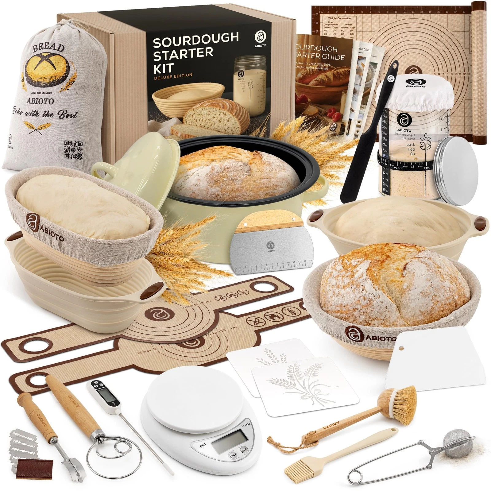 Sourdough Starter Kit with Dutch Oven and Scale - Complete Sourdough Kit with...