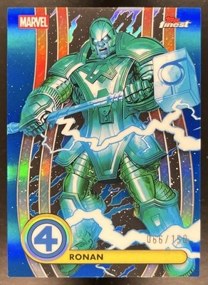 Ronan /150 2026 Topps Marvel Finest Fantastic Four Common Blue Refractor #39