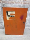 VINTAGE FRAM OIL FILTER RARE DISPLAY CABINET METAL AUTOMOTIVE SHOP PARTS SIGN