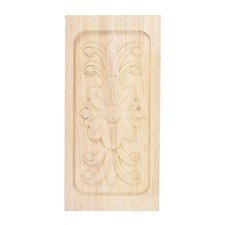 Wood Appliques Scroll Flower for Furniture Cabinet, 8.3x3.9 Inch