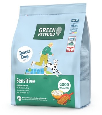 GREEN PETFOOD InsectDog Sensitive empfindliche Hunde mit Insekten und Reis 900g