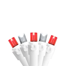 Northlight 100 Red Pure White LED Wide Angle Icicle Christmas Lights White Wire